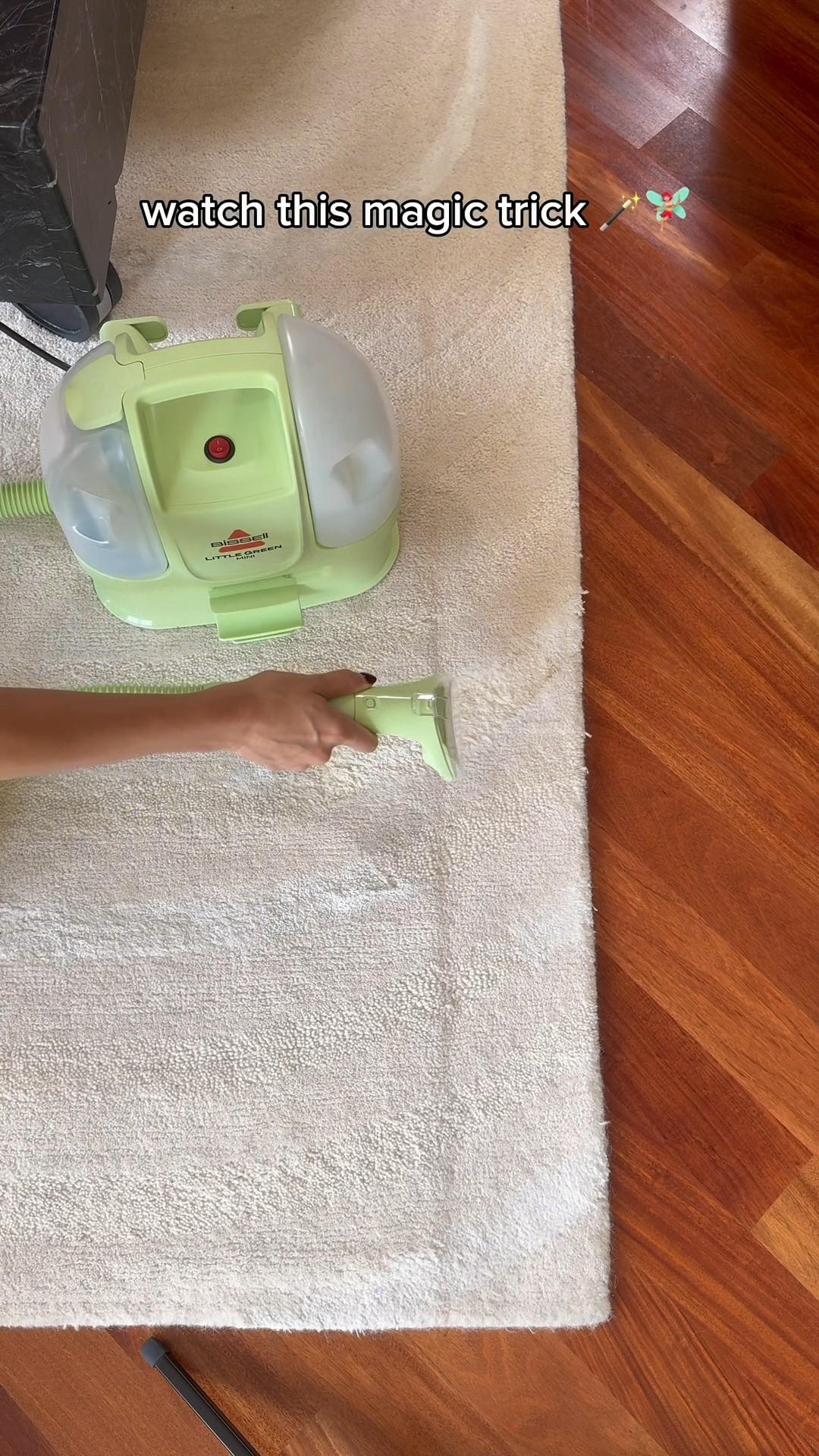 green bissell stain remover carpet cleaner is 10/10 satisfying I’m obsessed it’s so cute and fun and productive for my mental health 🪄✨ #satisyingvideo #carpetcleaning #cleanwithme #cleaninghacks #cleaningmotivation #cleaningtips #adulting #bisselllittlegreen 

#LTKHome