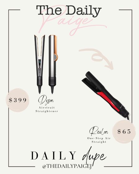Love the idea of the Dyson  airstraight, but don’t love the price? Revlon has a much more affordable option available at Ulta! Both items will blow dry and straighten at the same time! 

Beauty tools, blow drying tools, beauty finds on sale, Dyson hair tools, Dyson dupes

#LTKBeauty #LTKStyleTip #LTKSaleAlert