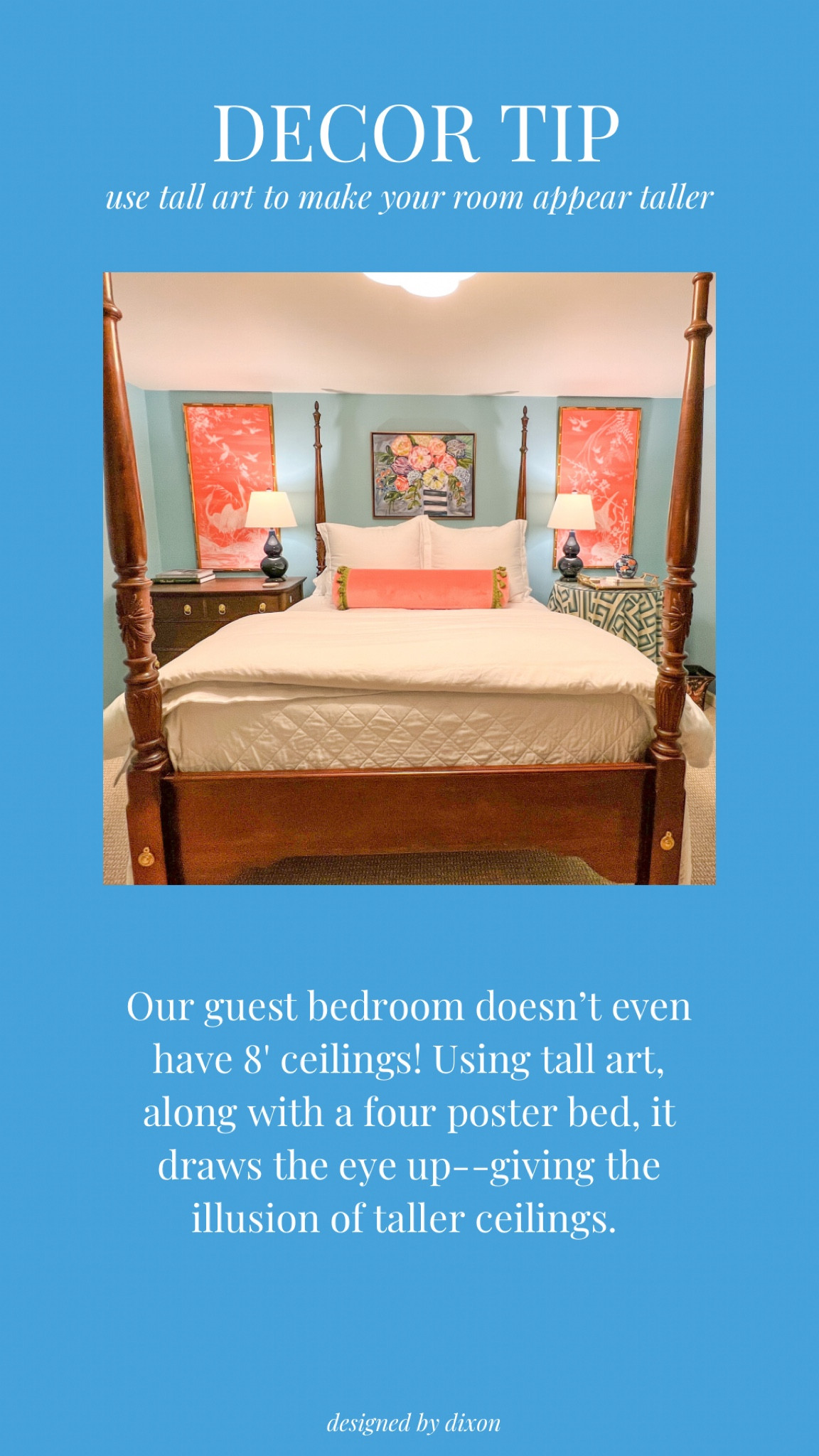 Get the big sizes to draw your eye up! All pieces are available in a variety of sizes so you’ll find the one for your space!