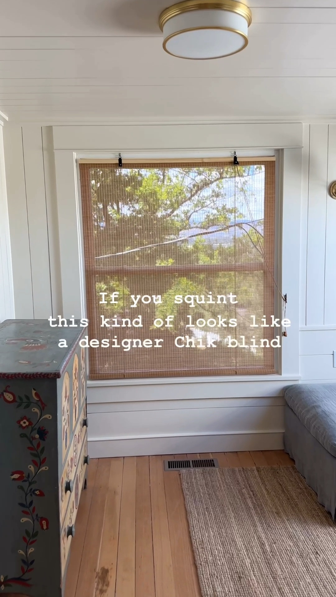 Love a bamboo roller shade! This one comes in tons of sizes 🙌

Paint color is FB Slipper Satin (matched by SW) in satin
Blind color way C
Couch is by SixPenny

#LTKHome