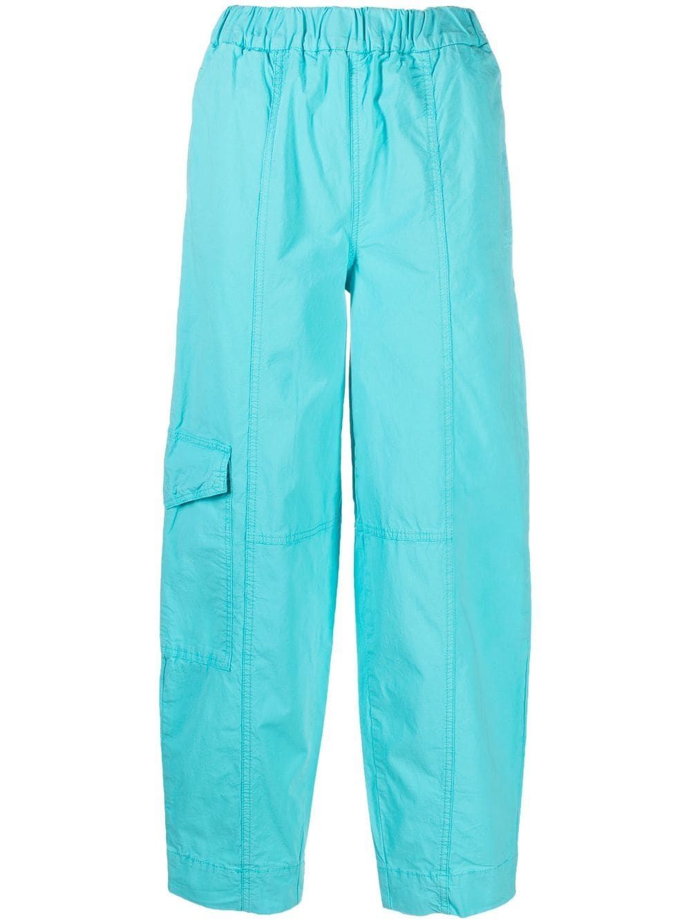 GANNI Cotton-Canvas Curve Pants - Farfetch | Farfetch Global