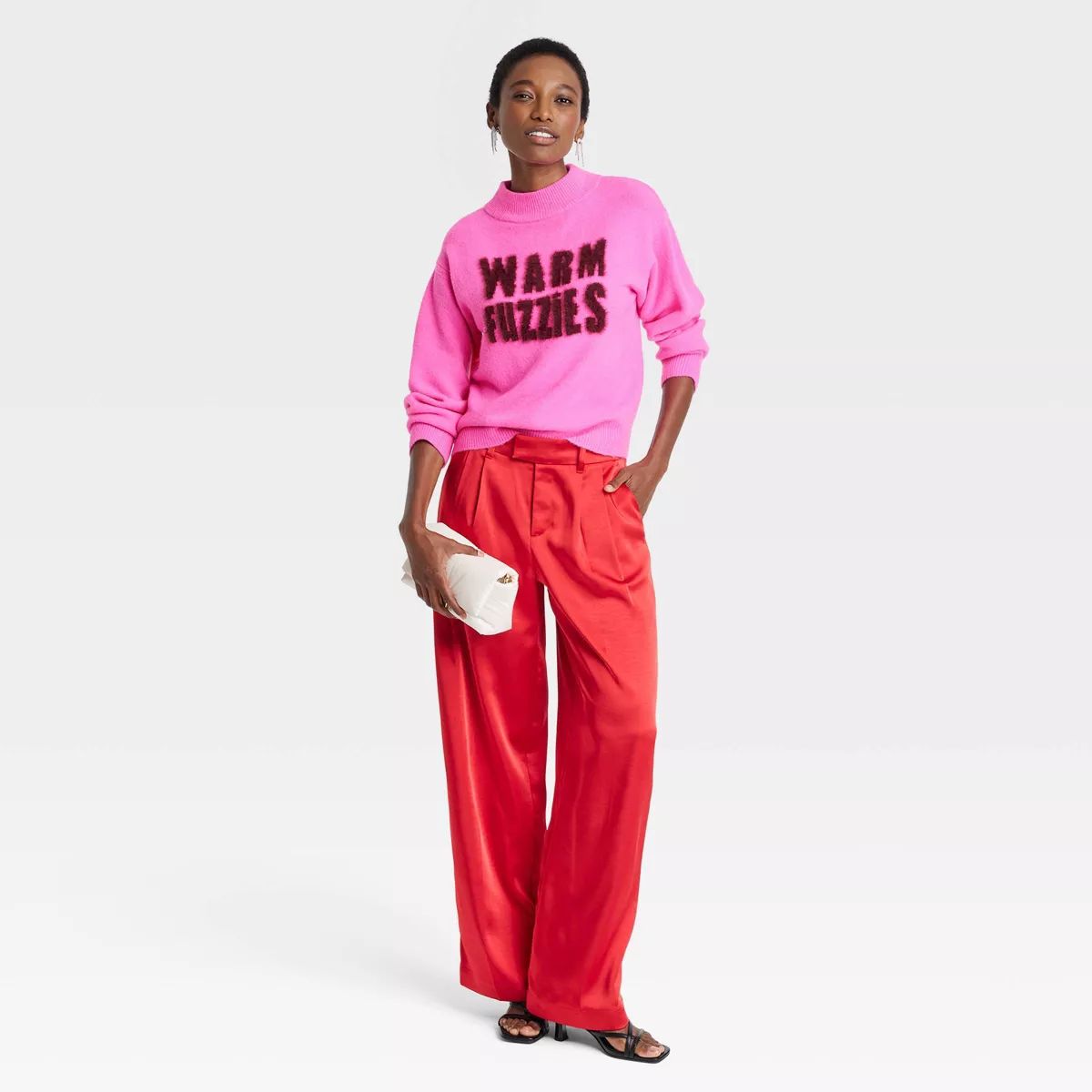 Women's Crewneck Pullover Sweater - A New Day™ Pink XS | Target
