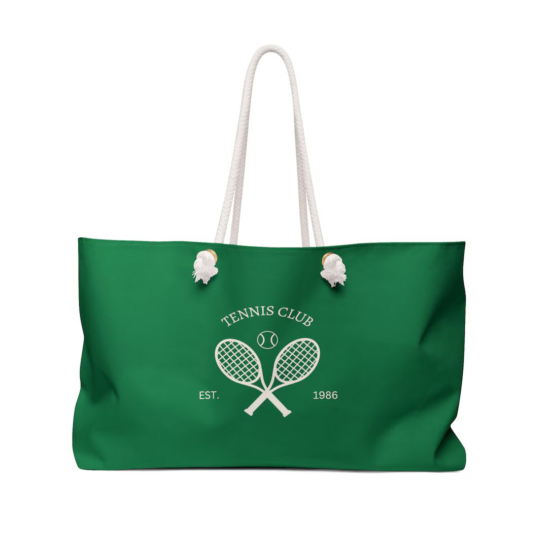 Green Tennis Bag Tennis Bag for Women Green Beach Tote Bag Green Preppy Tote Bag Tote Bag for Wom... | Etsy (US)