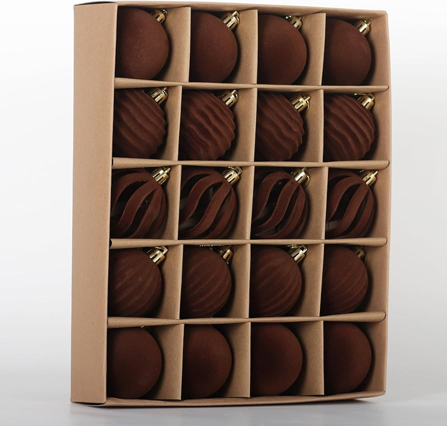 Senjie 2024 Velvet Christmas Ornaments Balls Sets for Christmas, 20PCS Multicolor Xmas Tree Flock... | Amazon (US)