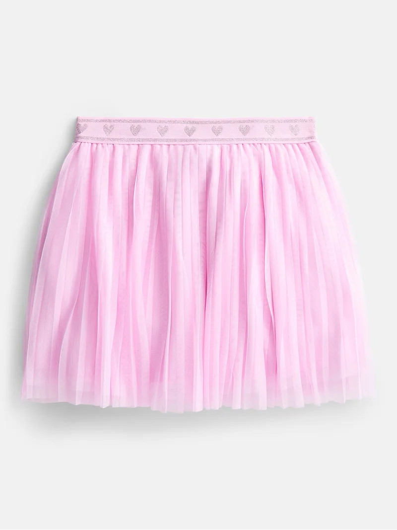 Wonder Nation Little Girls' Pleated Mesh Skirt, Sizes 4-10 | Walmart (US)