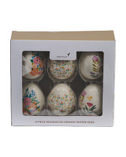 Set Of 6 Floral Ceramic Eggs | Easter | Marshalls | Marshalls
