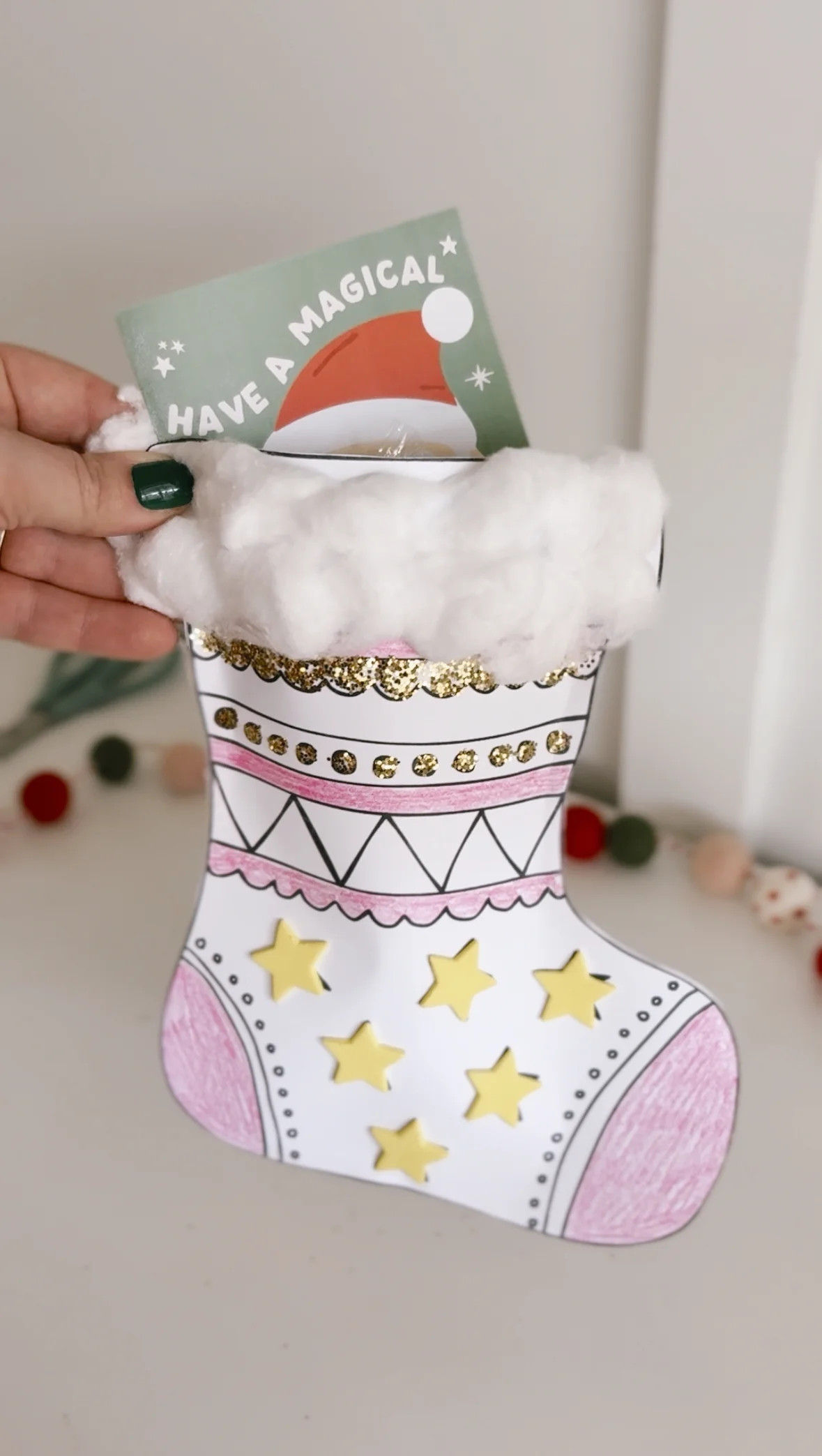 Stocking Coloring Craft | Printable Craft Activity | The Letter Vee