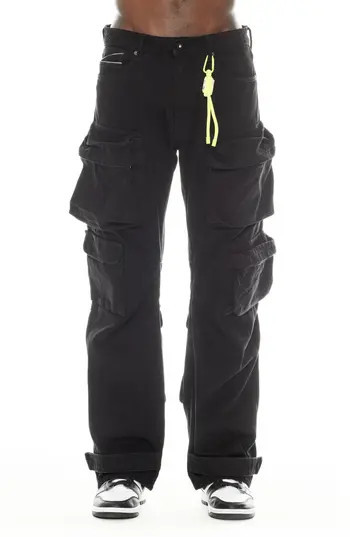 Cult of Individuality Grunge Nonstretch Baggy Cargo Jeans in Black Twill at Nordstrom Rack, Size 31 | Nordstrom Rack