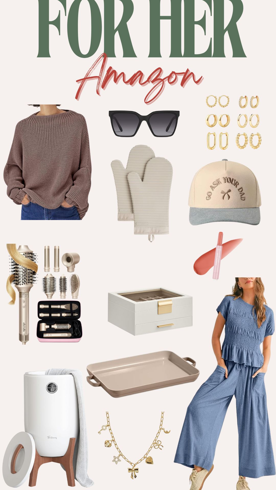 Gift guide for her. Amazon finds. Mom. MIL. Sister. Wife. Trending favorites. Must have. Jewelry. Set. towel warmer.  

 #LTKGiftGuide #LTKFindsUnder50 #LTKFindsUnder100