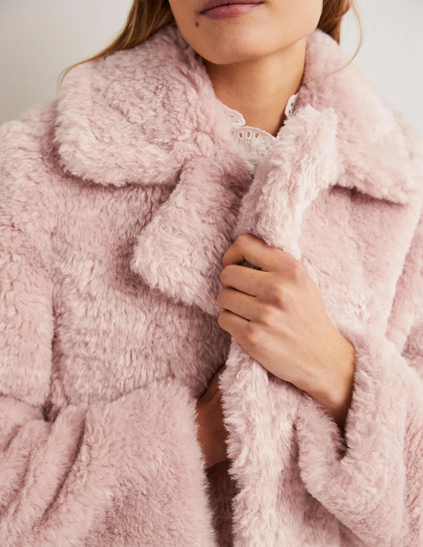 Fur Jacket - Pale Pink | Boden US | Boden (US)