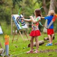 VEVOR Bow and Arrow Set for Kids, 2 Pack LED Light Up Archery Set with 20 Suction Cup Arrows, 2 Hanging Targets, 2 Quivers, 3 Target Cans, Outdoor Toy Birthday Gift for Boy & Girl 6 7 8 9 10+ Year Old | Vevor US