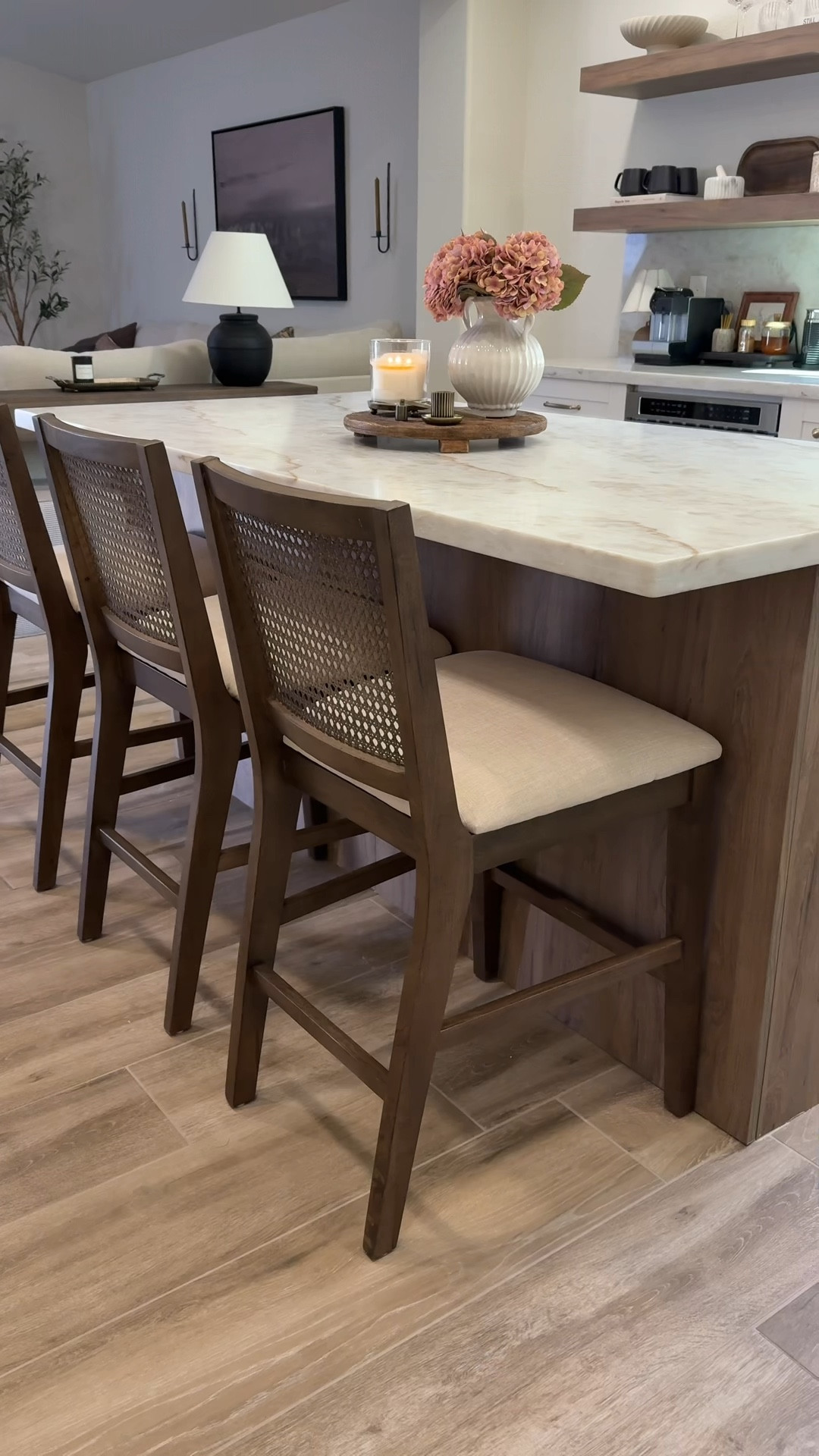 My favorite designer look for less find!🤎 These are the perfect counter stools for our new kitchen, and the price is unbeatable!! 



#counterstools #kitchenisland #kitchenremodel #kitchendesign #neutralhome 
Cane counter stools, kitchen stools, counter stools, kitchen Reno, updated kitchen, warm neutral kitchen, kitchen design

#LTKSaleAlert #LTKHome