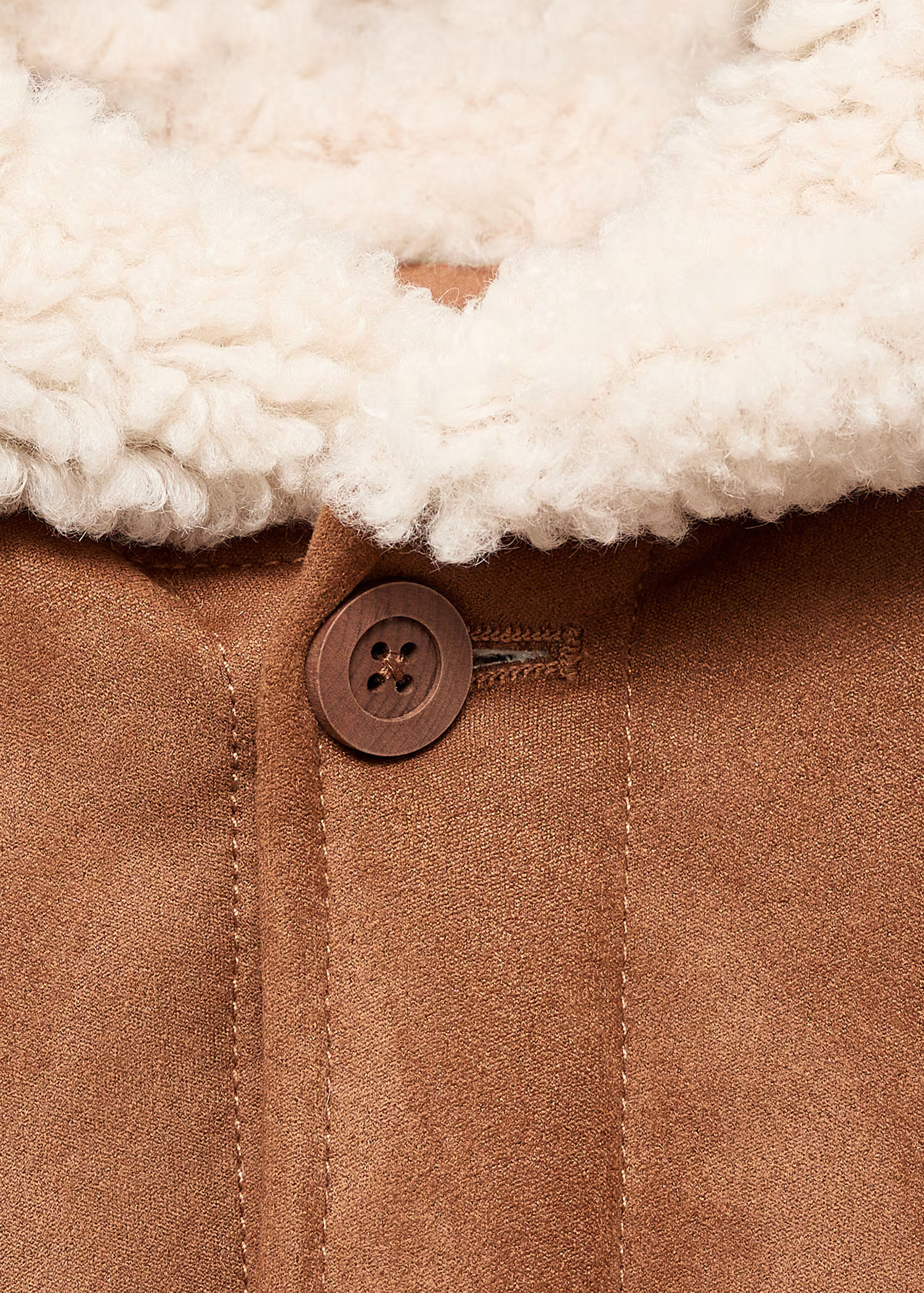 Suede effect sheepskin coat | Mango (US/MX/AU)