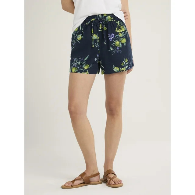 Time and Tru Women's Linen Pull-On Shorts, Sizes XS - XXXL | Walmart (US)