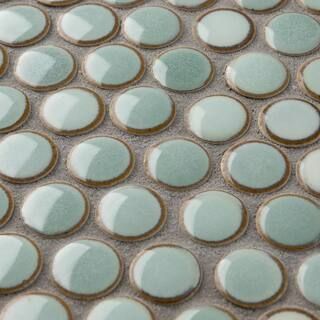 Merola Tile Hudson Penny Round Mint Green 12 in. x 12 in. Porcelain Mosaic Tile (10.74 sq. ft. / ... | The Home Depot