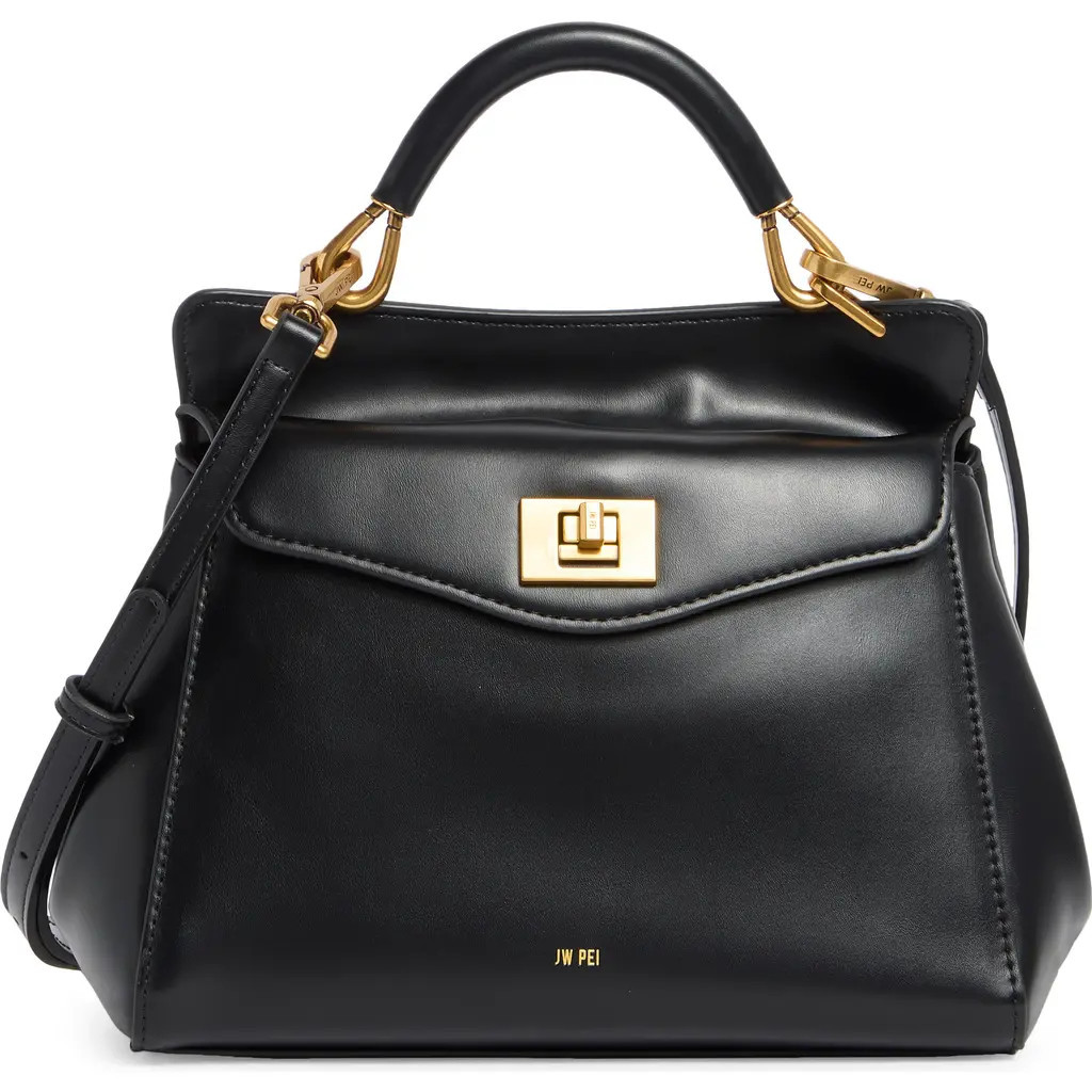 JW PEI Lucia Faux Leather Top Handle Bag in Black at Nordstrom | Nordstrom