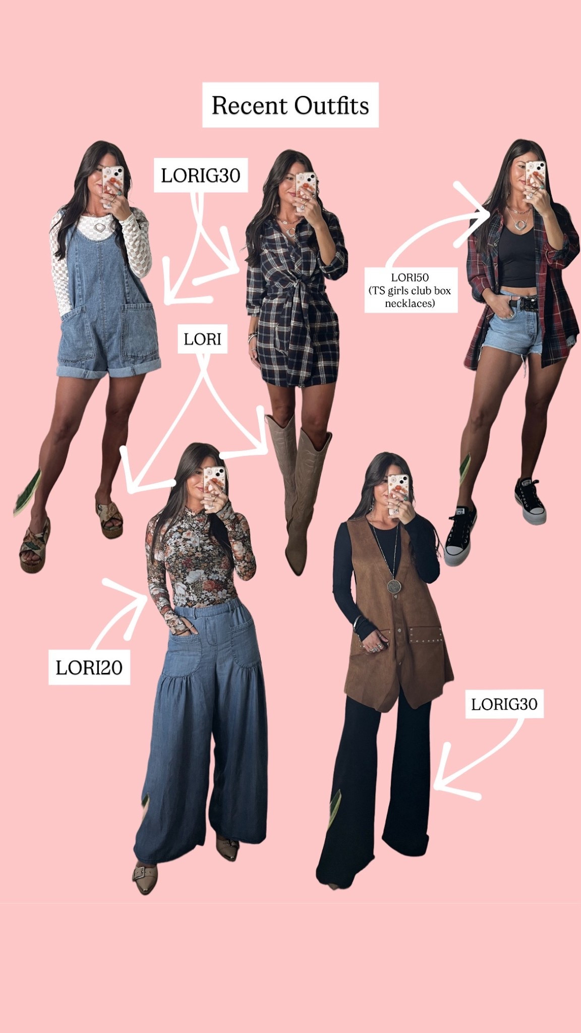 Recent outfits! Plaid, denim, suede! All perfect fall transition fits! Codes to save $ on picture! 

Wearing xs in all besides vest, plaid flannel button down, and floral mesh top! Those are smalls. Black suede pants are long, had to wear tall boots with them

#LTKPetite #LTKFallSale #LTKSeasonal