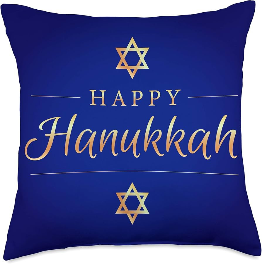 We Love Hanukkah Co. Happy Hanukkah Hanukah Chanukah Jewish Celebration Throw Pillow, 18x18, Mult... | Amazon (US)