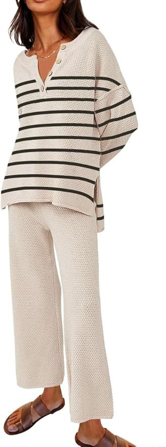 LILLUSORY Women's 2 Piece Trendy Outfits Oversized Slouchy Matching Lounge Sets Cozy Knit Loungew... | Amazon (US)