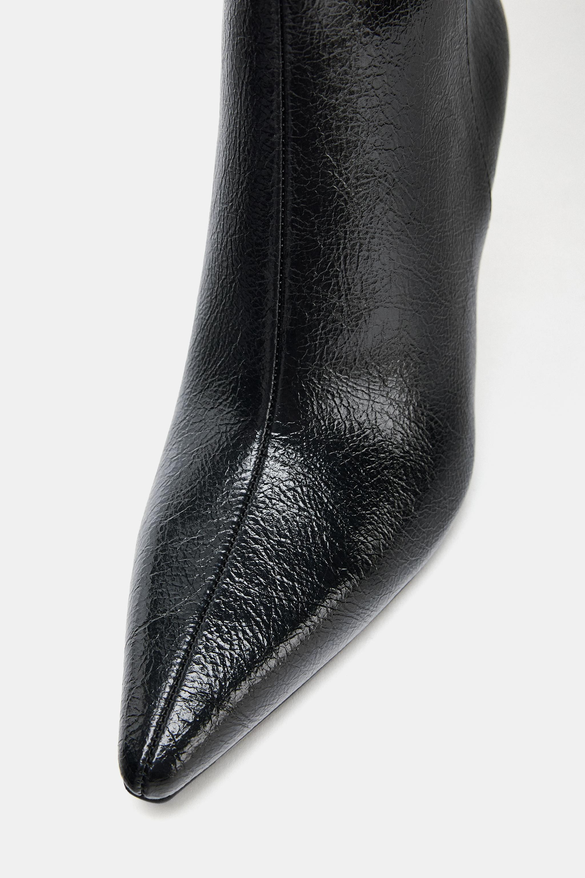 CRACKLED HEELED ANKLE BOOTS | Zara US