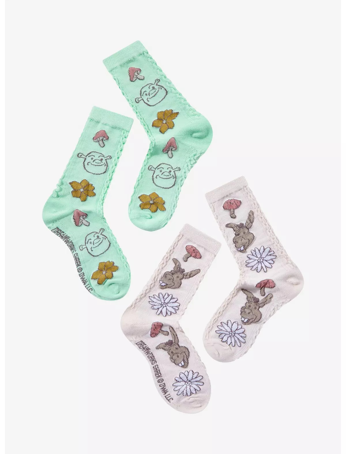 Shrek Donkey Cottage Textured Crew Socks | Hot Topic