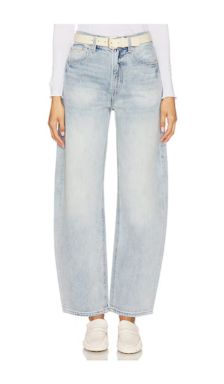 Wes High Rise Barrel Jeans in Clever | Revolve Clothing (Global)