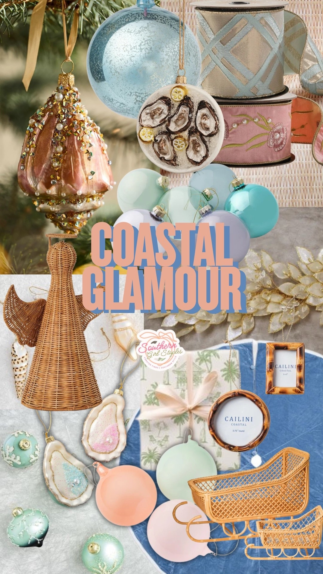 ✨Coastal Christmas dreams are made of this — seashells, rattan, oyster ornaments, and pastel baubles that shimmer like sea glass. Mixing beachy textures with a touch of holiday sparkle for a Christmas tree that feels both southern and seaside chic. 🌊🎄

#CoastalChristmas #LTKHoliday #SouthernStyle #ChristmasDecor #LTKHome #CoastalCharm

#LTKHoliday #LTKHome #LTKSeasonal
