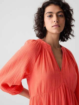 Crinkle Gauze Tiered Mini Dress | Gap (US)