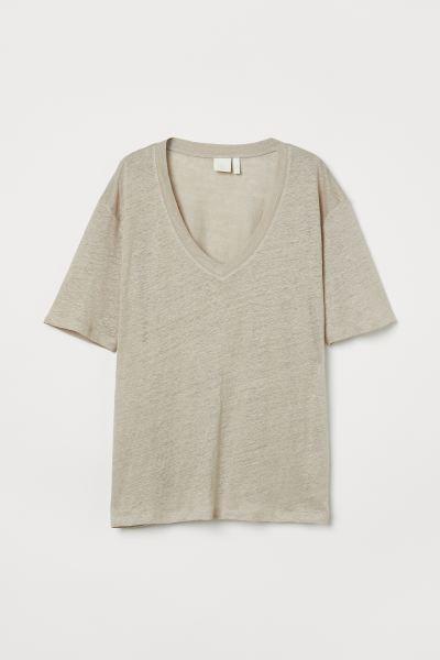 Linen jersey T-shirt | H&M (UK, MY, IN, SG, PH, TW, HK)