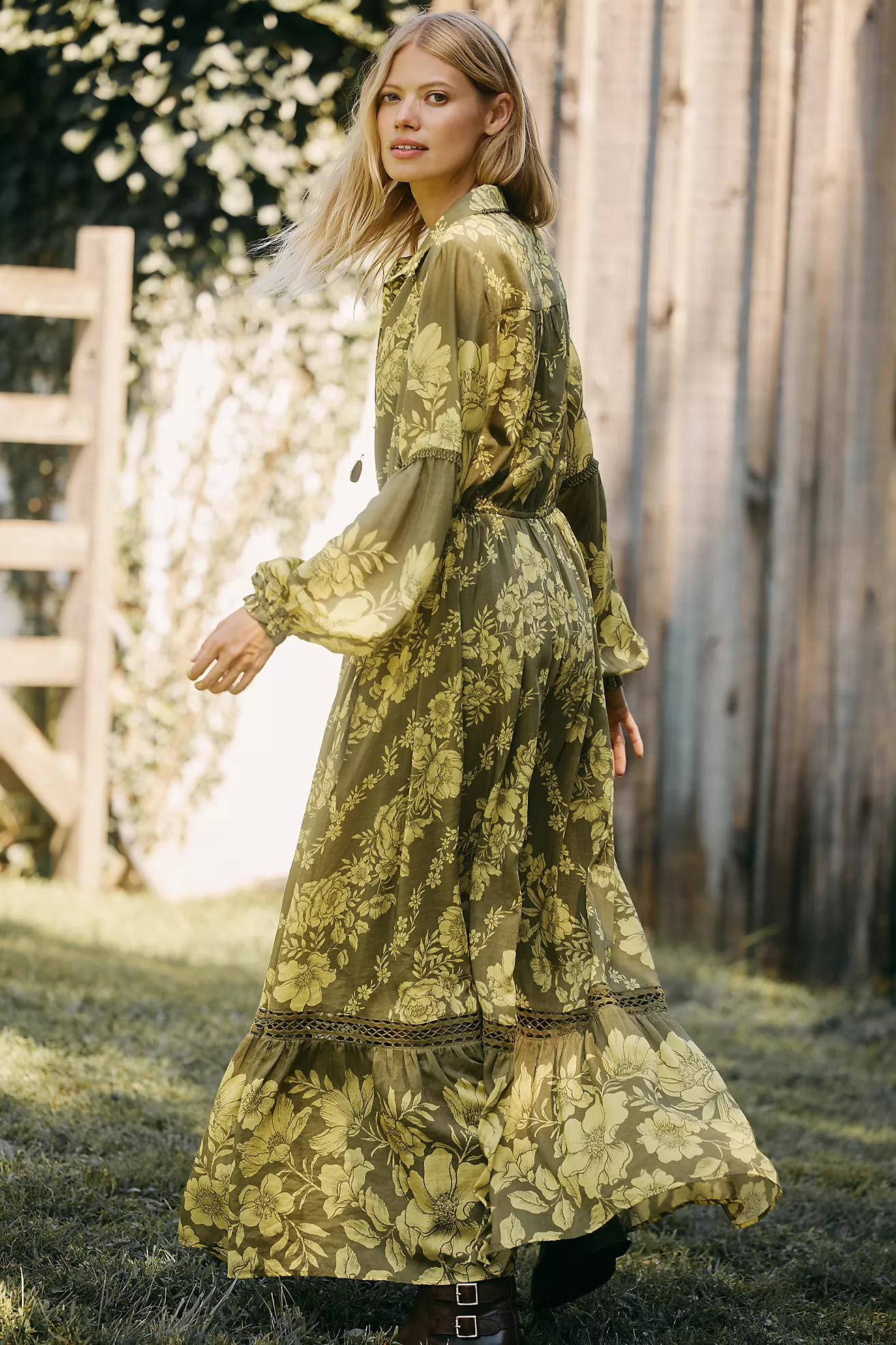 The Eleanora Printed Buttondown Midi Shirt Dress | Anthropologie (US)