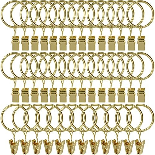 LLPJS 40 PCS Curtain Rings with Clips, Curtains Hooks Drapery Clip with Ring, Perfect for Decor D... | Amazon (US)