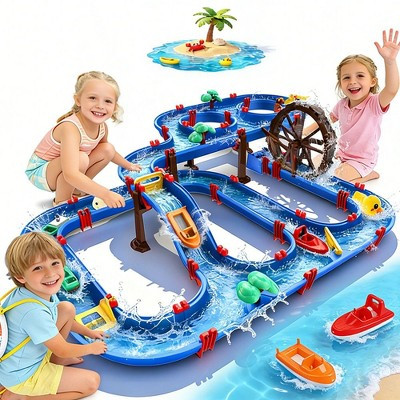 163pcs Water Park Playset with Waterwheel, DIY Toddler Waterways, Summer Outdoor Toys for Backyard,Lawn,Beach,Pool for Kids Aged 3+ | Target