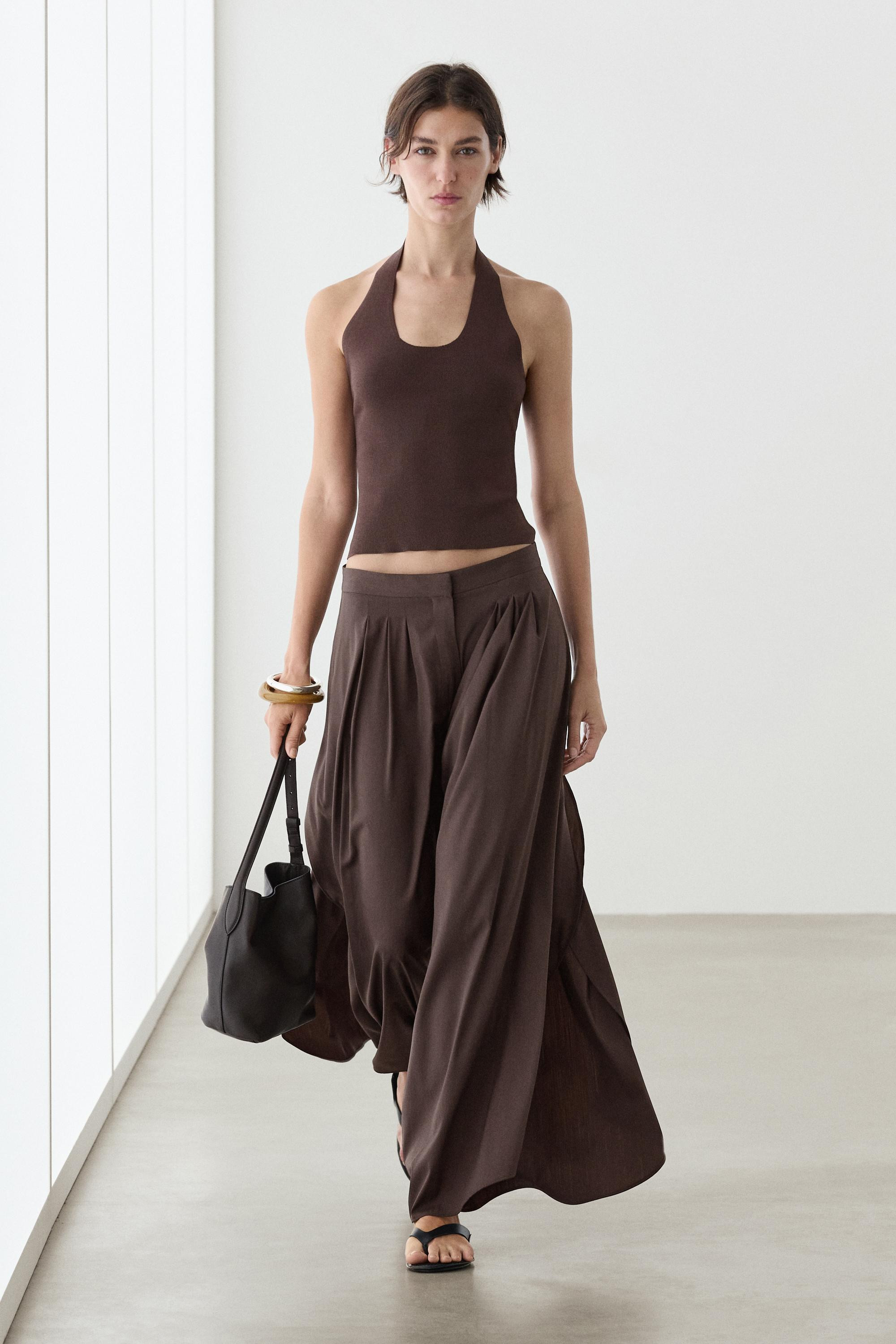 Fitted knit halter top | Massimo Dutti UK