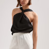 KNOT DETAIL HALTER NECK TOP | WAT The Brand