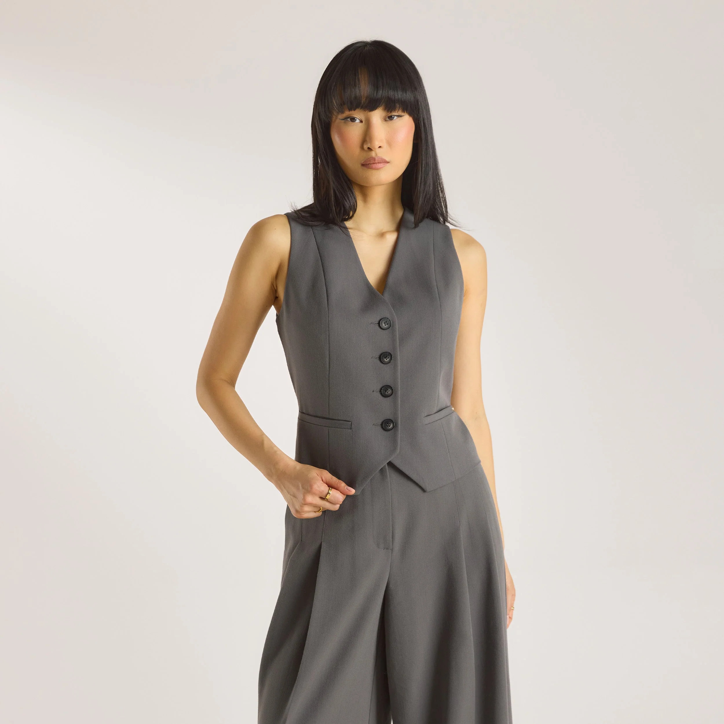 Tailored Waistcoat - Charcoal | Lounge UK