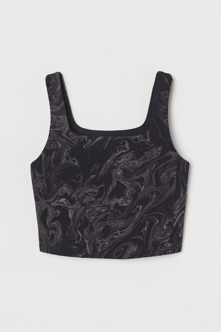 H & M - Sports Tank Top with Bra - Black | H&M (US + CA)