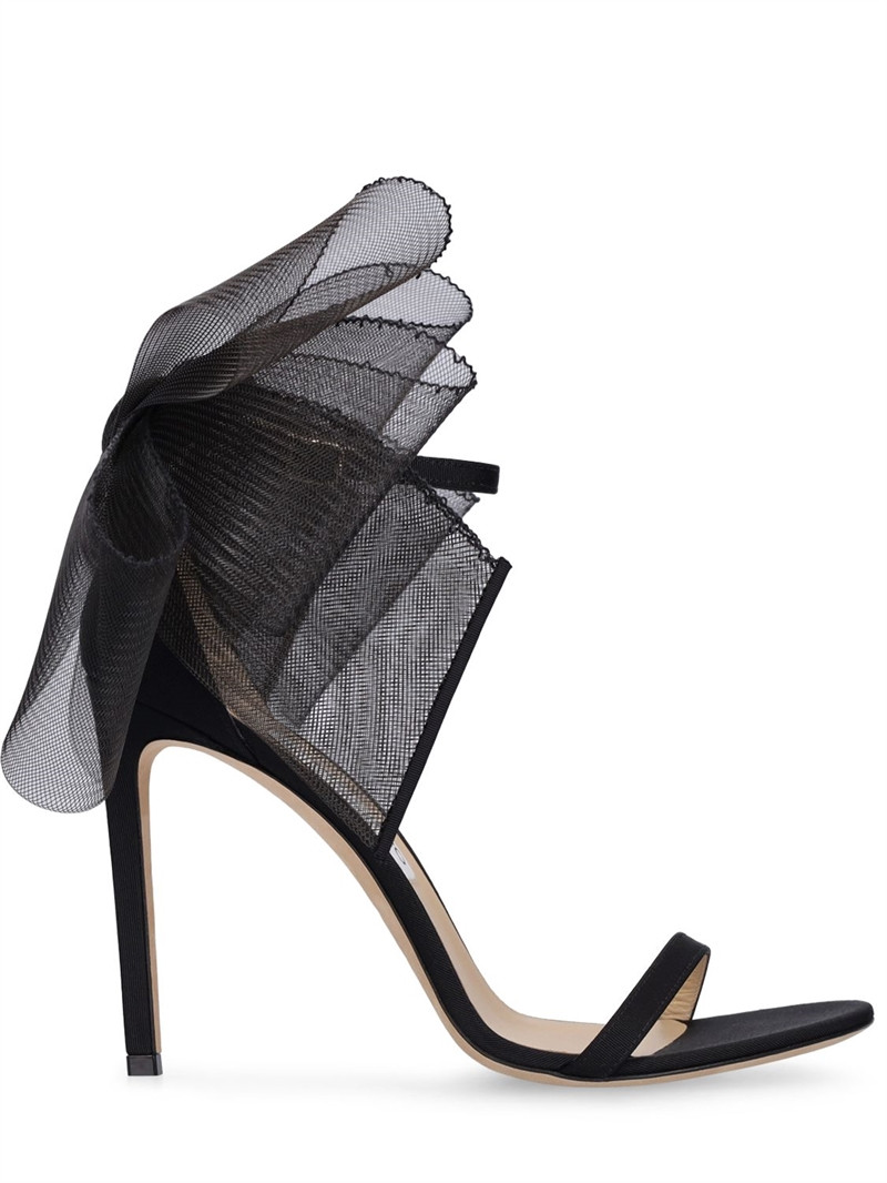 Jimmy Choo - Sandali aveline in grosgrain 100mm - Bianco | Luisaviaroma | Luisaviaroma
