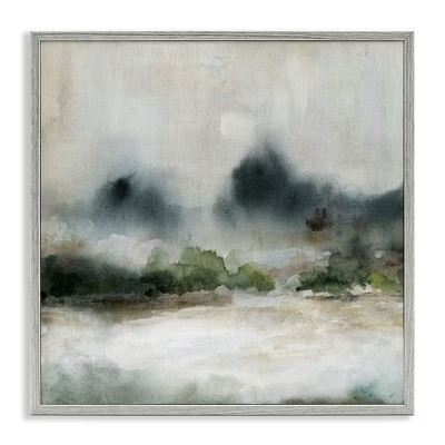 Stupell Industries Enigmatic Foggy Mountain Abstract Landscape Scene  Framed Giclee Art, Gray, 12" x 12" | Target