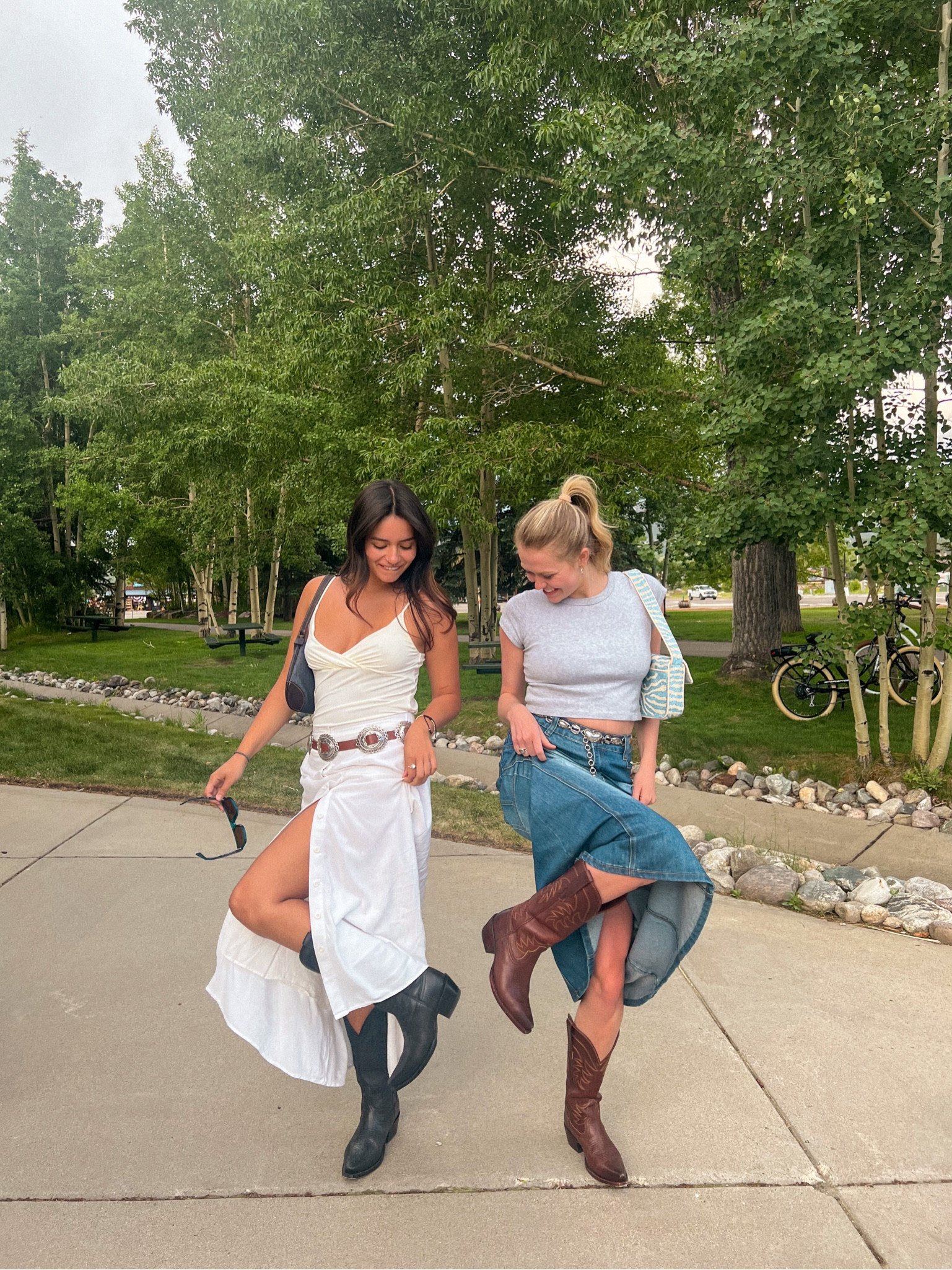 cowgirls || cowboy boots, tecovas boots, dark brown cowgirl boots, black cowgirl boots 2024 spring summer fashion, cowboy boots, summer outfit ideas, coastal cowgirl aesthetic, western outfit, tocova boots, denim maxi skirt, denim skity outfit, western style, cowgirl boots, summer concert outfit, colorado summer, denver colorado