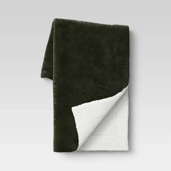 50"x60" Solid Plush with Sherpa Reverse Throw Blanket - Wondershop™ | Target