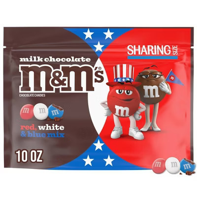 M&M's Milk Chocolate Red White Blue Mix Chocolate Candies - 10oz | Target