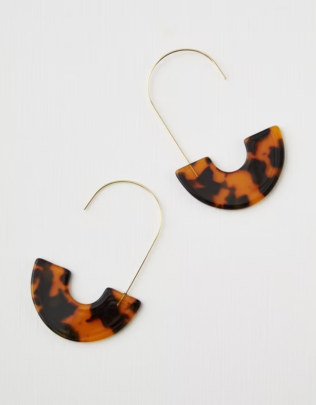 AEO Tort Crescent Hoop Earring | American Eagle Outfitters (US & CA)