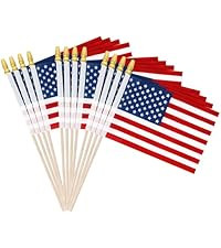 12 Pcs Small American Flags on Stick, 6x4 In 4th of July Decorations, Mini 250 Anniversary USA Fl... | Amazon (US)