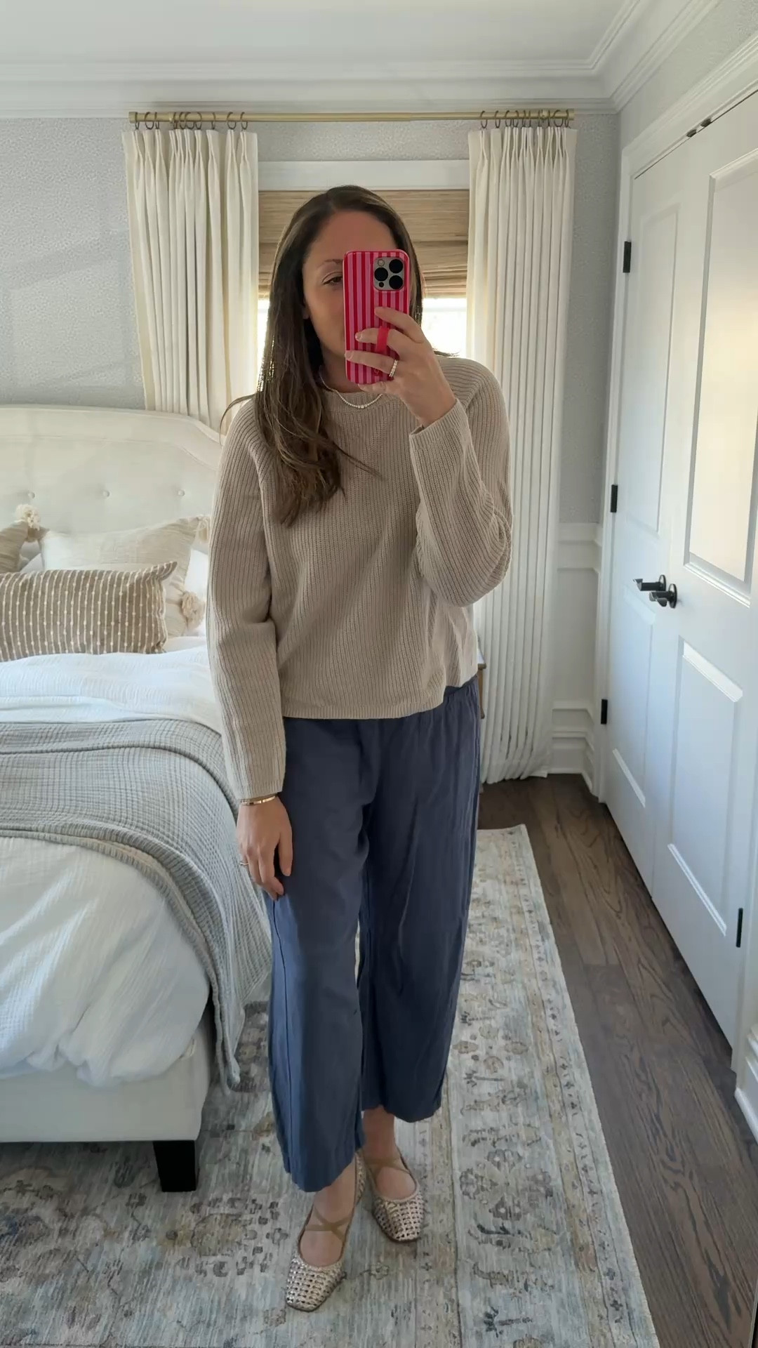 Today’s spring OOTD (because it’s still freezing out!) 

Thee pull-on pants from @Anthropologie are so good I own them in a few colors (size down I’m wearing a small!). Paired with my @Quince oversized boyfriend sweater that’s SO GOOD and a pair of Anthro ballet flats. Two favorite necklaces add a little pop to my outfit! 

#LTKdayinmylife #LTKootd #LTKmorningroutine