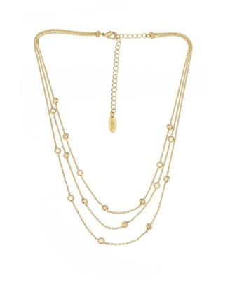 Ettika Perfect Cubic Zirconia Dotted 18K Gold Plated Layered Necklace - Gold | Macy's