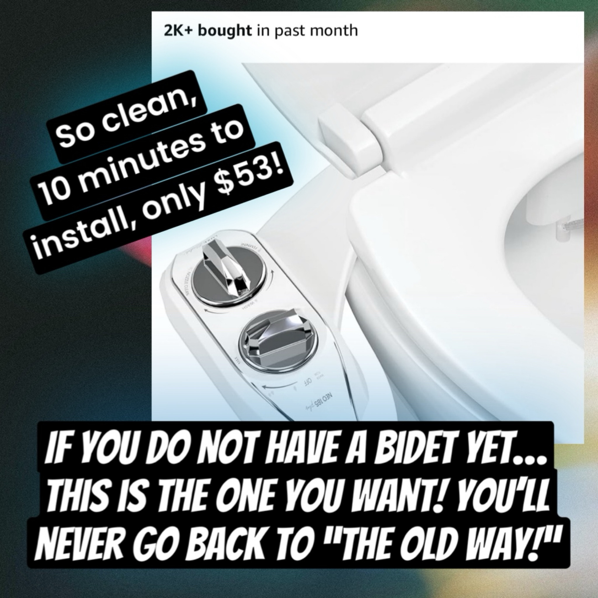 This is life changing. If you have periods, or go to the bathroom, lol, you will love this thing!!! I did so much research. This is the best one if you want super simple. You don’t need warming. The warm comes out room temp which is TOTALLY fine!! I promise this is a great starter bidet:) You will LOVE IT!! There’s nothing like being clean… you’ll almost wonder if you were ever really clean before!

#LTKHome