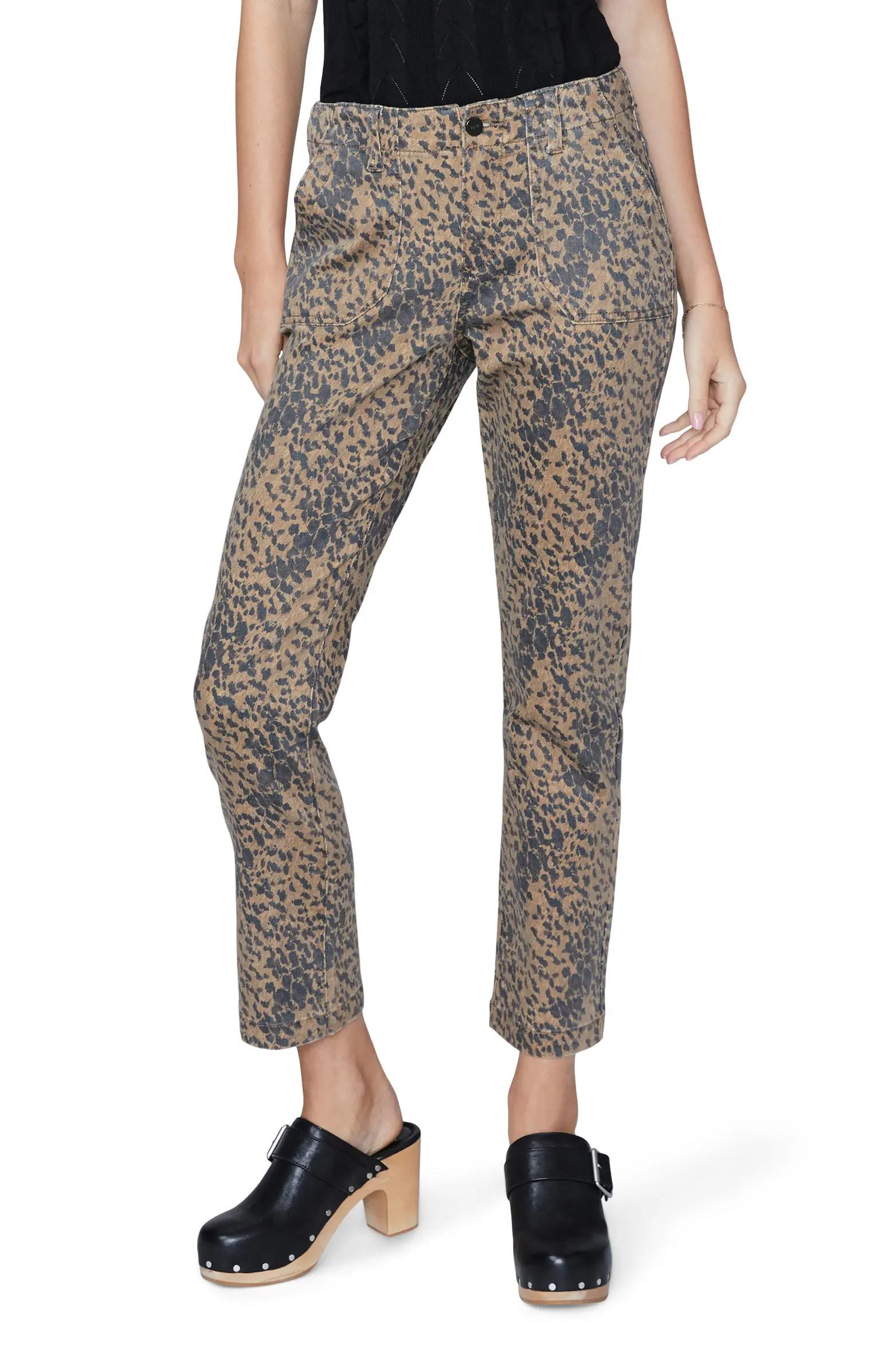 Mayslie Cheetah Print Ankle Straight Leg Pants | Nordstrom