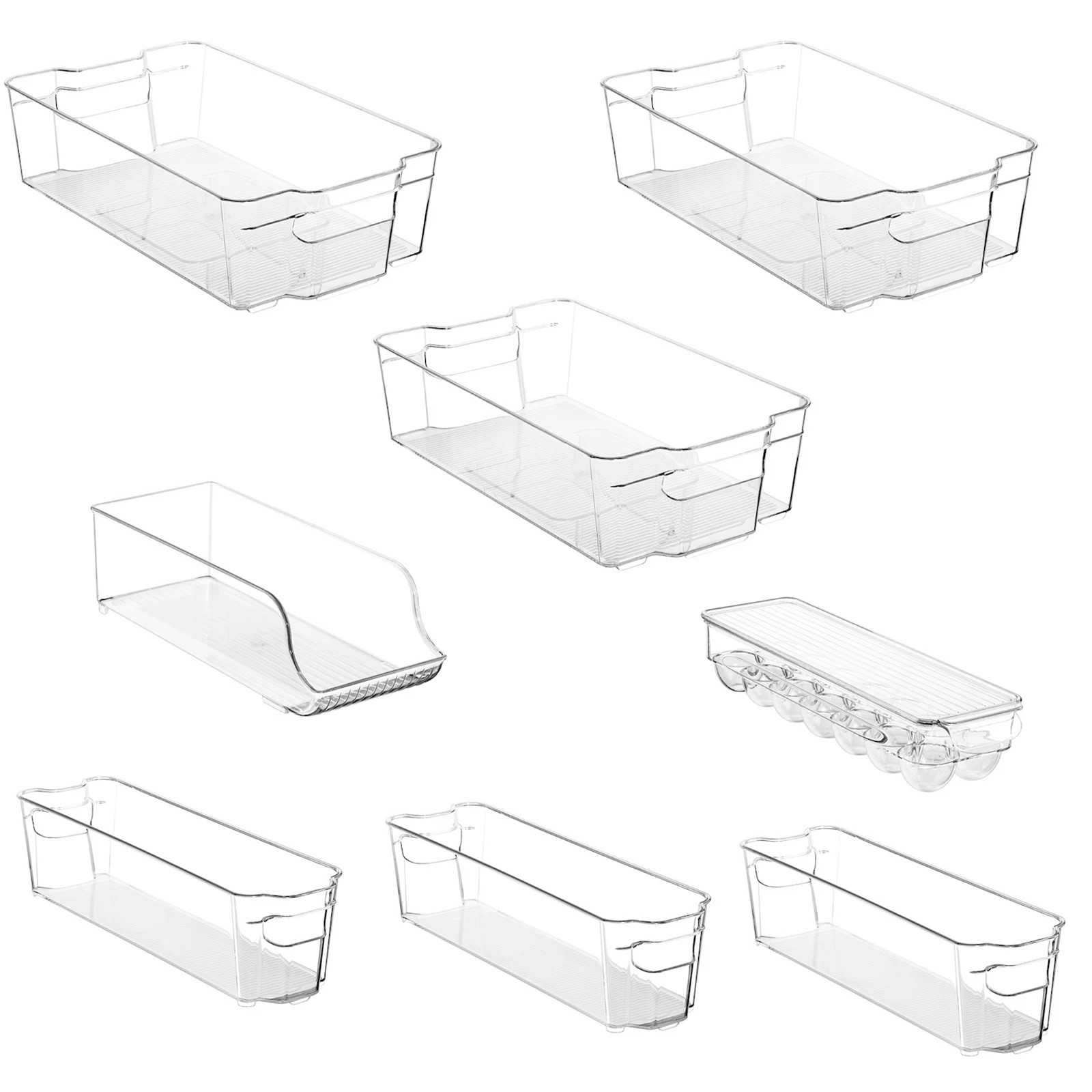 Sorbus Set of 8 Clear Organizer Bins | Kohl's