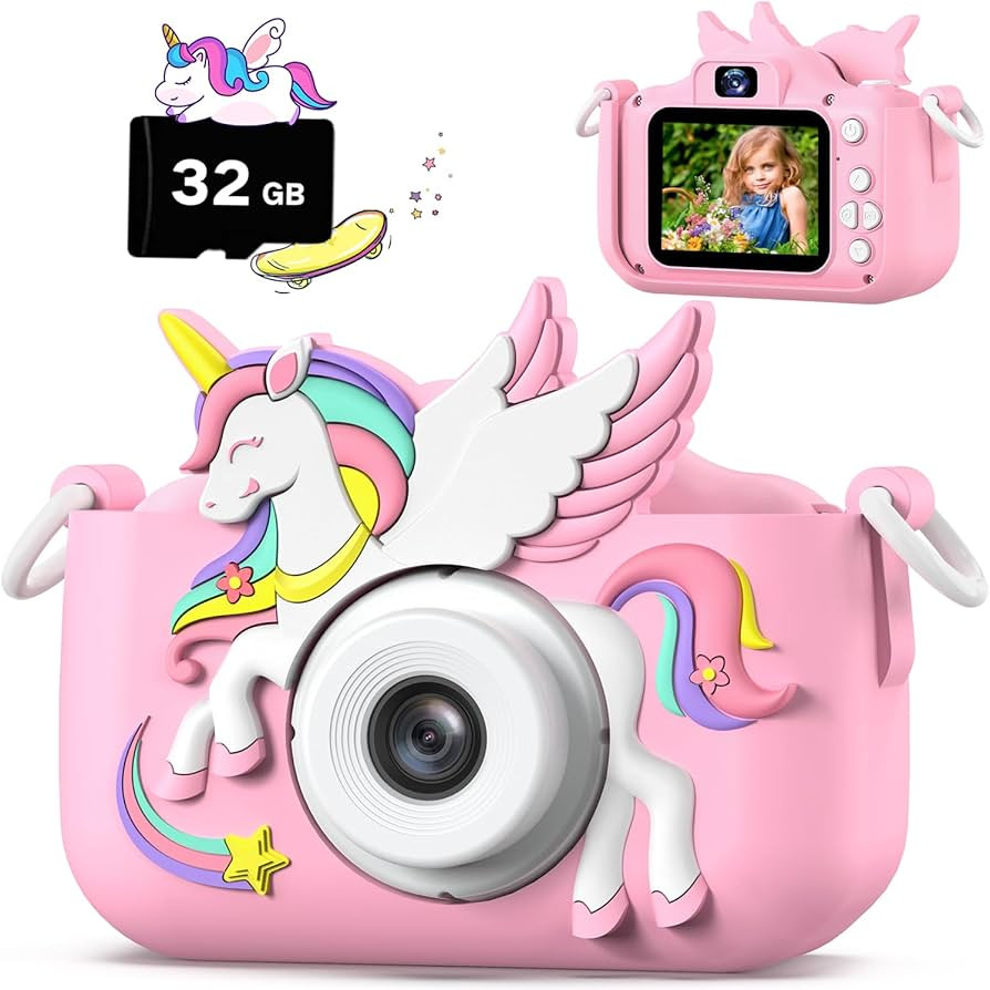 Upgrade Kids Camera for Boys Girls, Toddler Digital Selfie Camera with Cute Protective Cover and ... | Amazon (US)