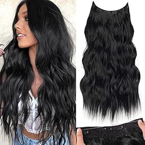 KooKaStyle Invisible Wire Hair Extensions with Transparent Wire Adjustable Size 4 Secure Clips Lo... | Amazon (US)